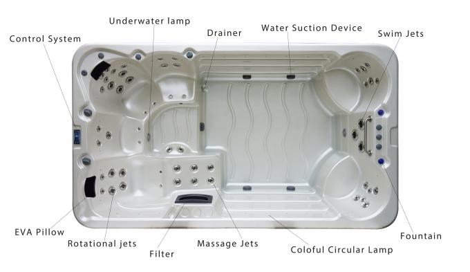 4m καυτή σκάφη μασάζ δινών Outdoor Swim Spa λιμνών με 6 καθίσματα 0